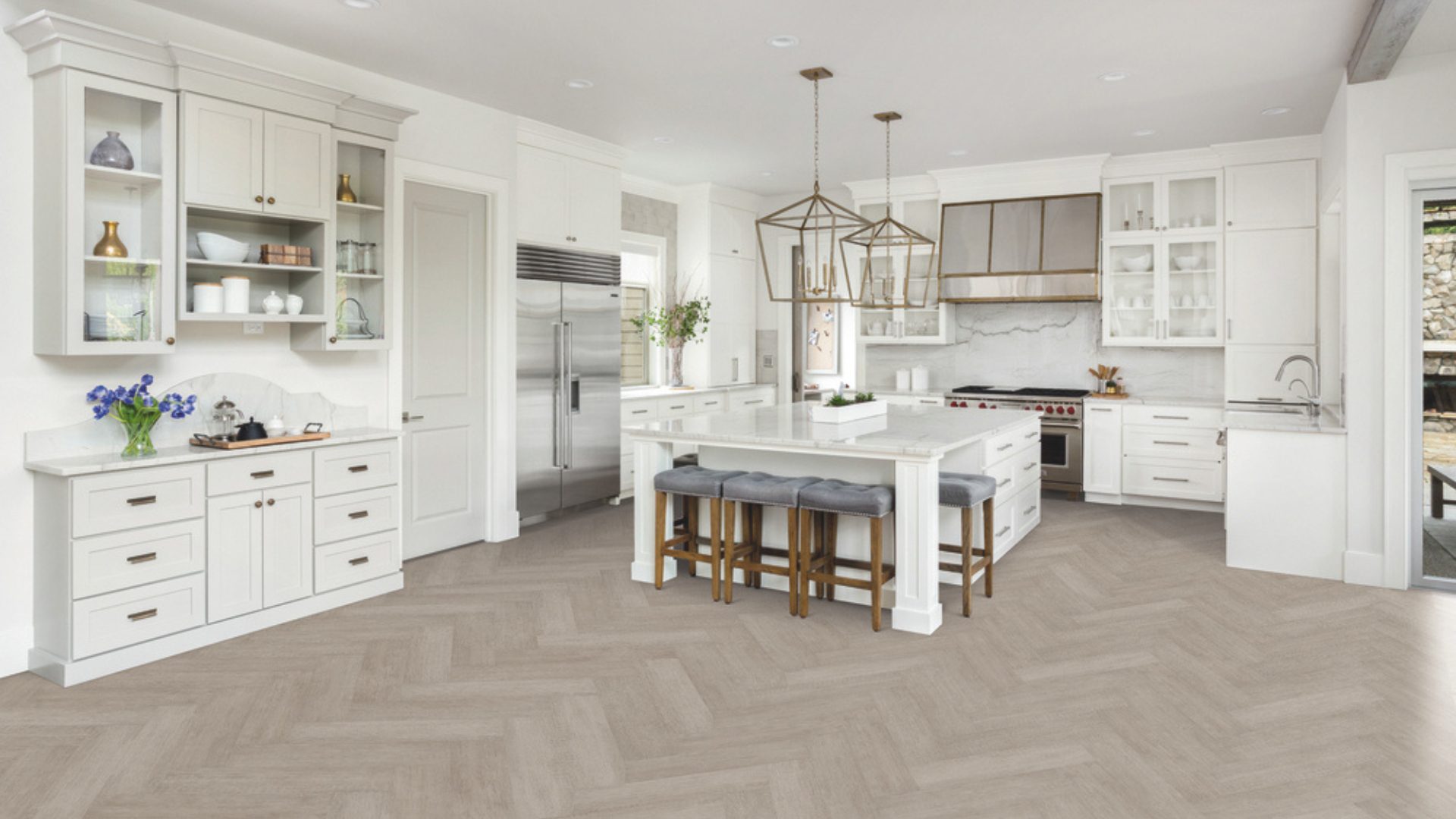 white custom cabinets installation in kitchen